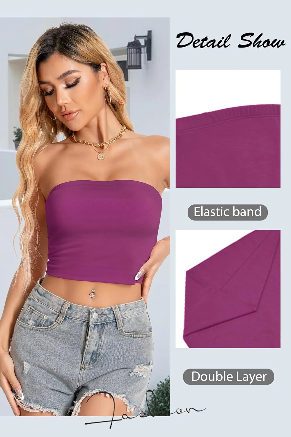 Women Tube Tops Strapless Shirt Summer Outfits Bandeau Basic Crop Top Y2k Going Out