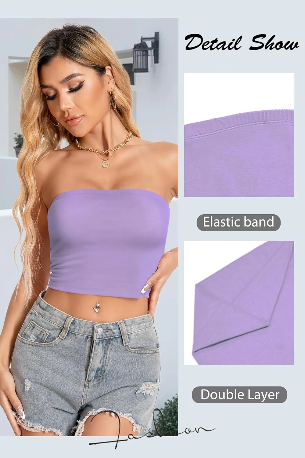 Women Tube Tops Strapless Shirt Summer Outfits Bandeau Basic Crop Top Y2k Going Out