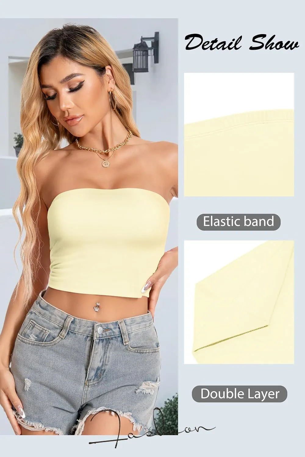 Women Tube Tops Strapless Shirt Summer Outfits Bandeau Basic Crop Top Y2k Going Out