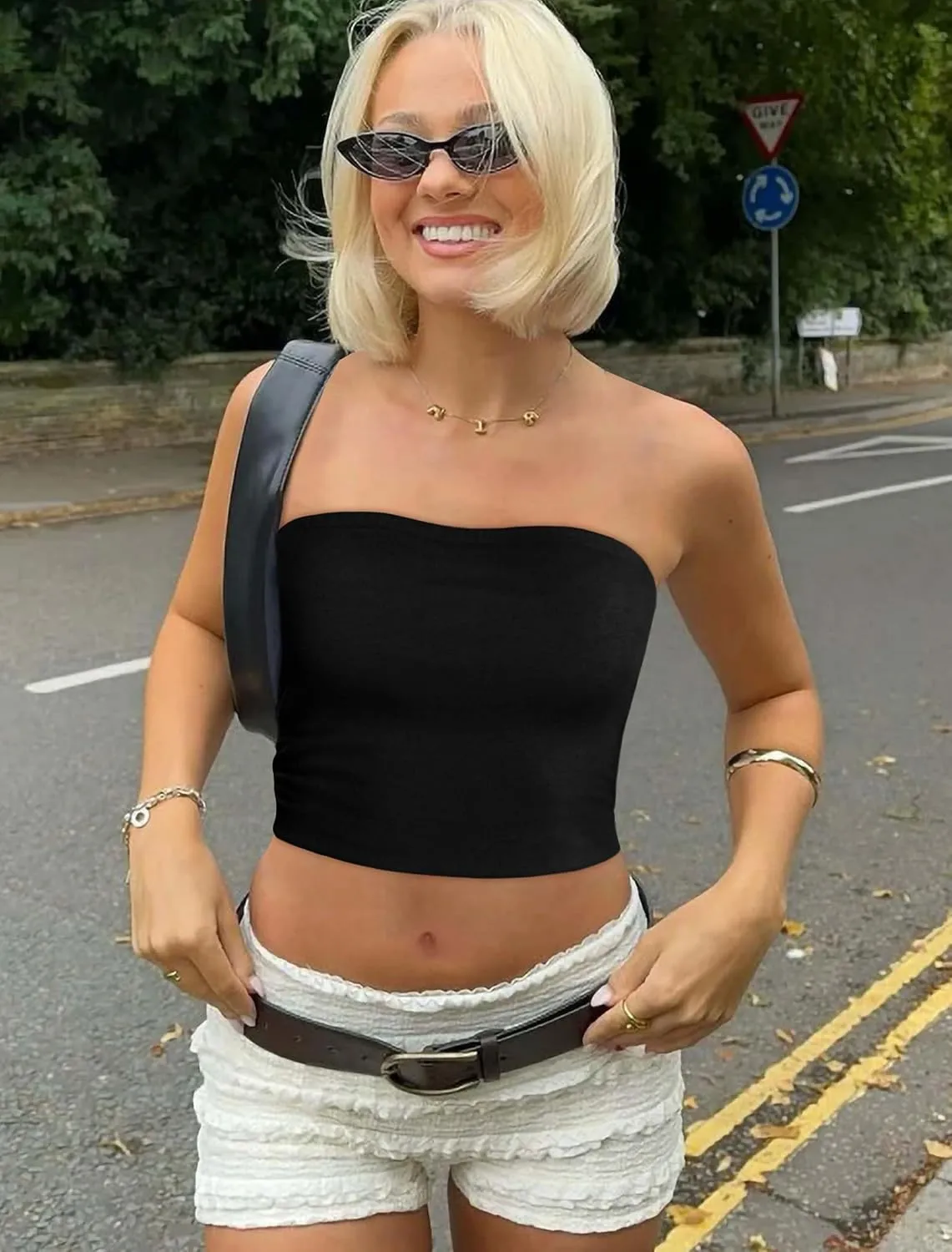 Women Tube Tops Strapless Shirt Summer Outfits Bandeau Basic Crop Top Y2k Going Out